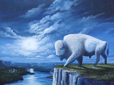 375x279 White Buffalo Paintings For Sale Saatchi Art - White Buffalo Painting
