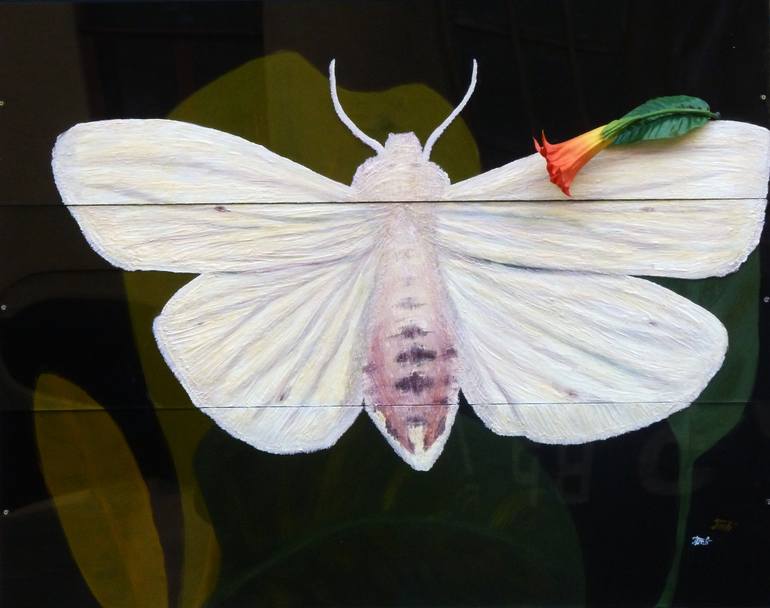 770x608 Saatchi Art White Butterfly Painting By Tatiana Dragomoshchenko - White Butterfly Painting