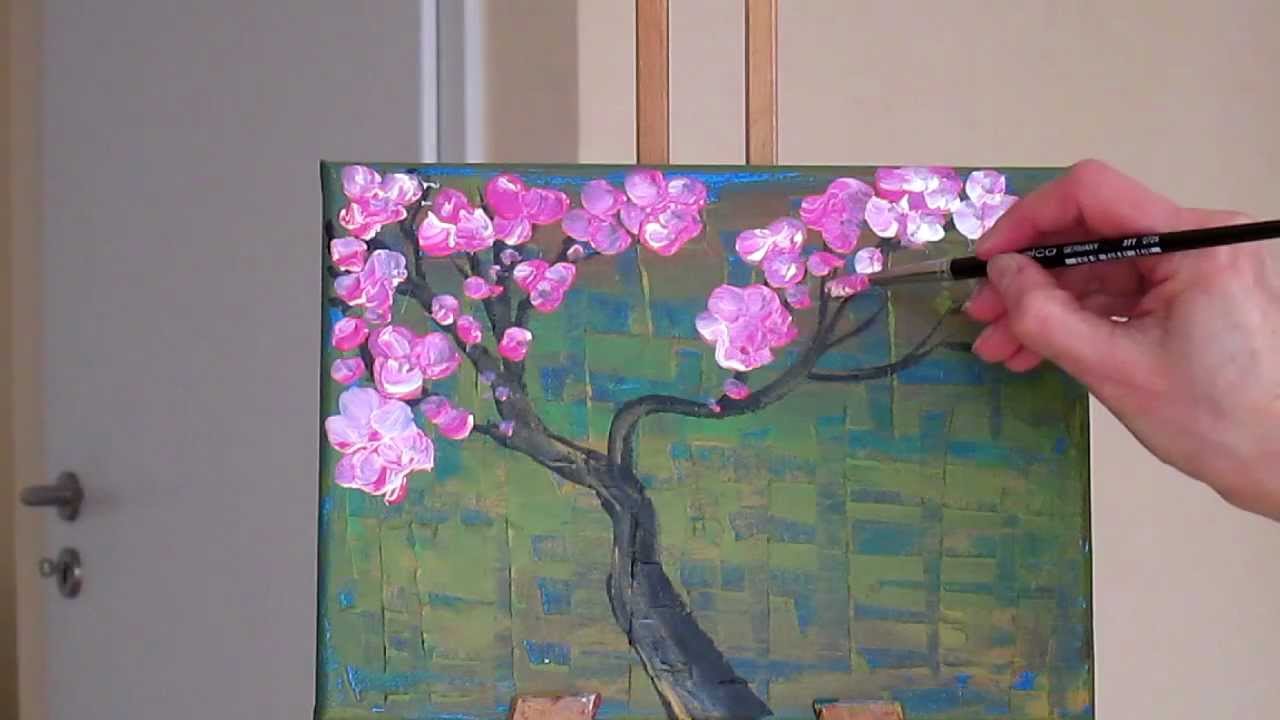 1280x720 Tanja Bell How To Paint Cherry Blossom Tree Painting Tutorial - White Cherry Blossom Painting