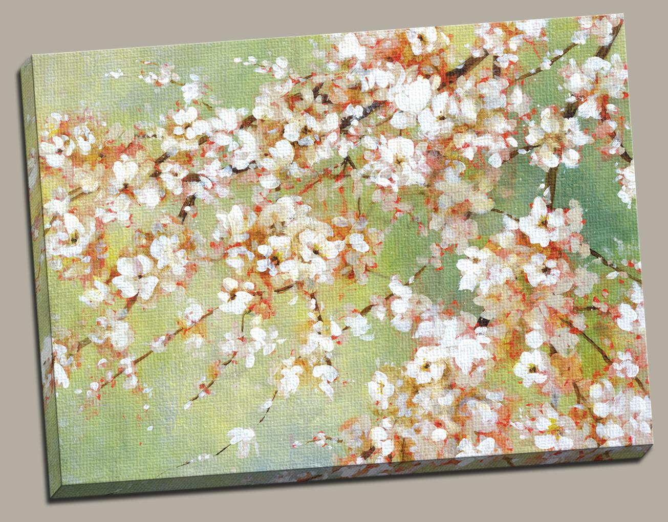 1305x1020 Portfolio Canvas Decor Large Printed Canvas Wall Art - White Cherry Blossom Painting