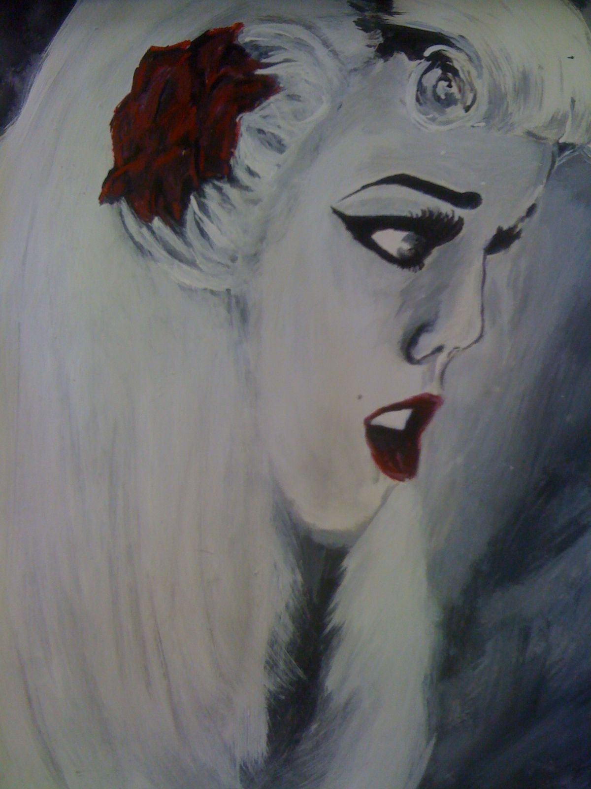 1200x1600 Black And White Girl Painting Art Work - White Chicks Painting