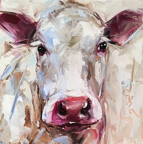 497x500 Daily Paintworks - White Cow Painting