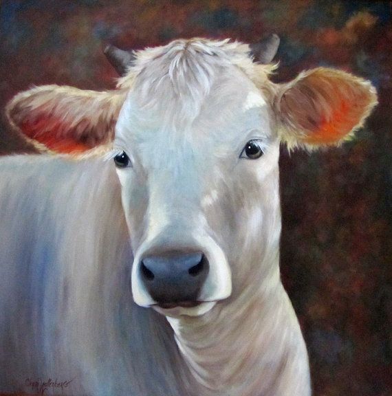 White Cow Painting At Paintingvalley.com 