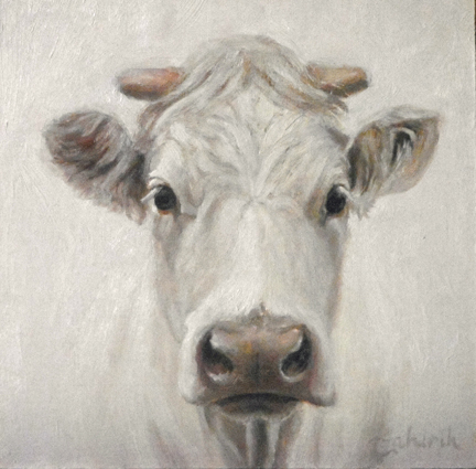432x425 Blanca ~ Otherwise Known As White Cow In A Snowstorm My Painted Life - White Cow Painting