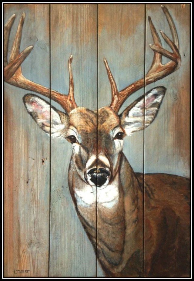 640x926 Whitetail Deerlijst[1600x1200] Decoupage Paintings - White Deer Painting