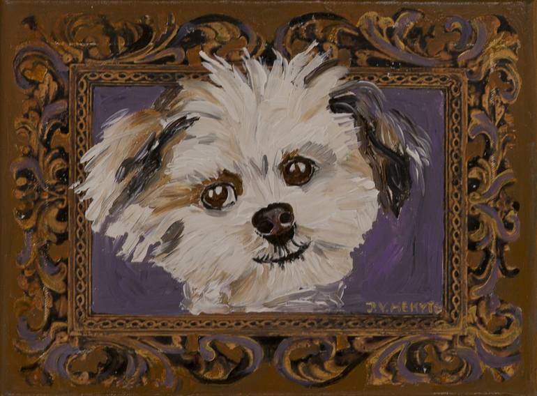 770x568 Saatchi Art White Dog Painting By Jurgita Mekyte - White Dog Painting