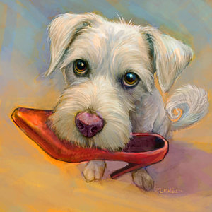 300x300 White Dog Paintings Fine Art America - White Dog Painting