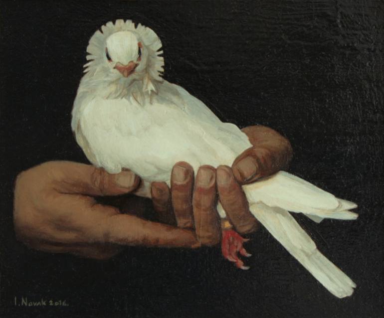 770x638 Saatchi Art White Dove Painting By Ivan Novak - White Dove Painting