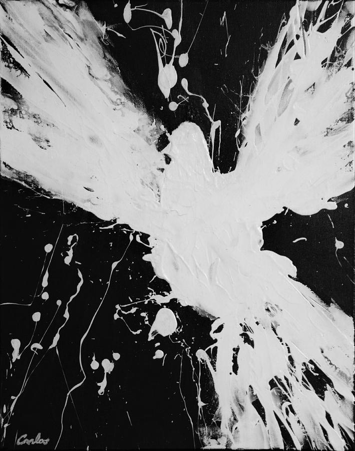 709x900 White Dove Painting By Carlos Romero - White Dove Painting