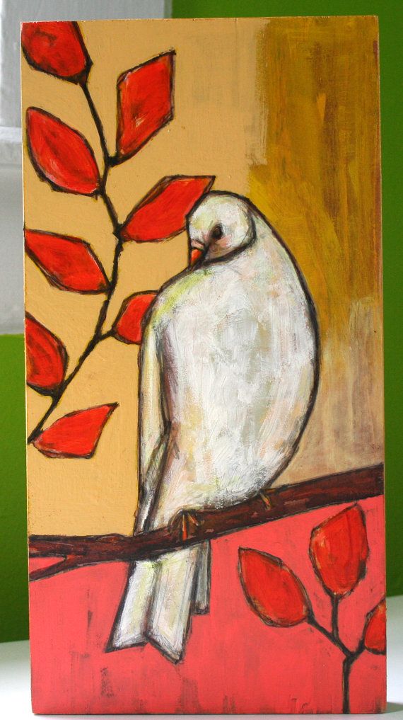 570x1017 White Dove Painting Original A2n2koon White Dove Bird By A2n2koon - White Dove Painting