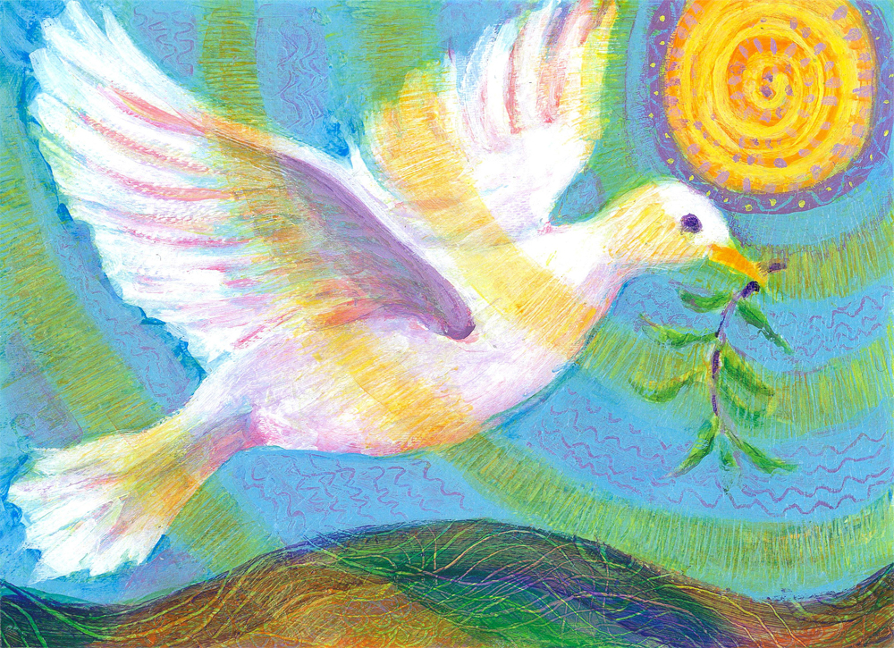 1000x725 Dove Of Peace Heni's Happy Paintings - White Dove Painting