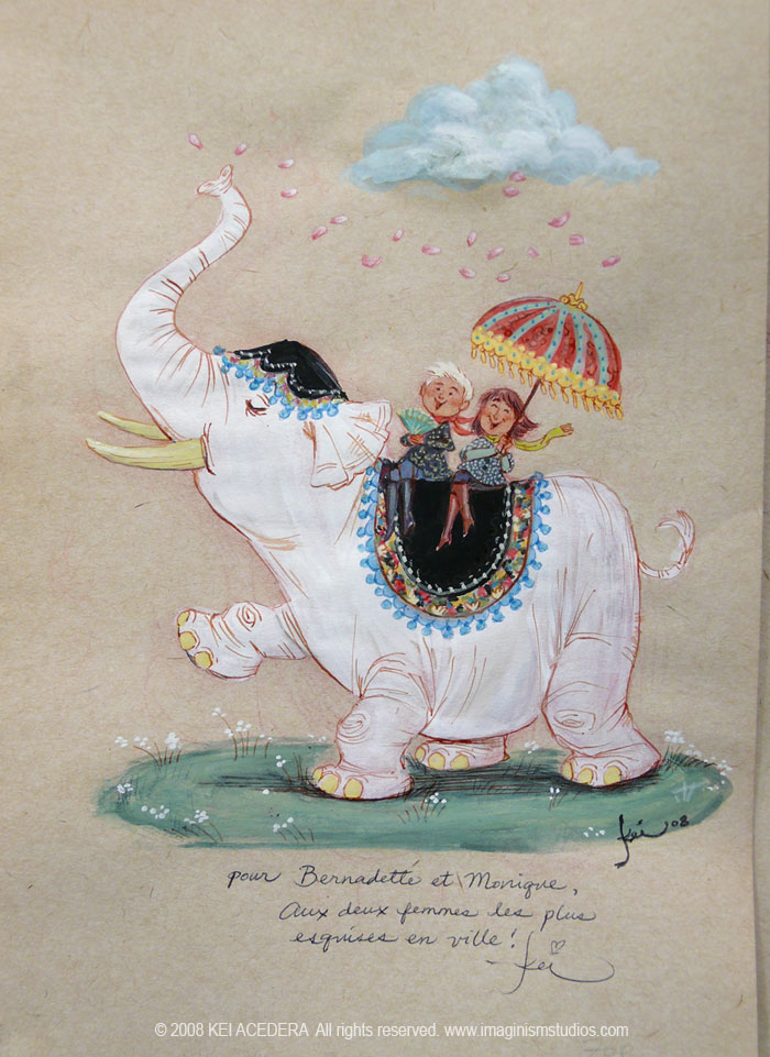 700x961 Riding The White Elephant By Imaginism - White Elephant Painting