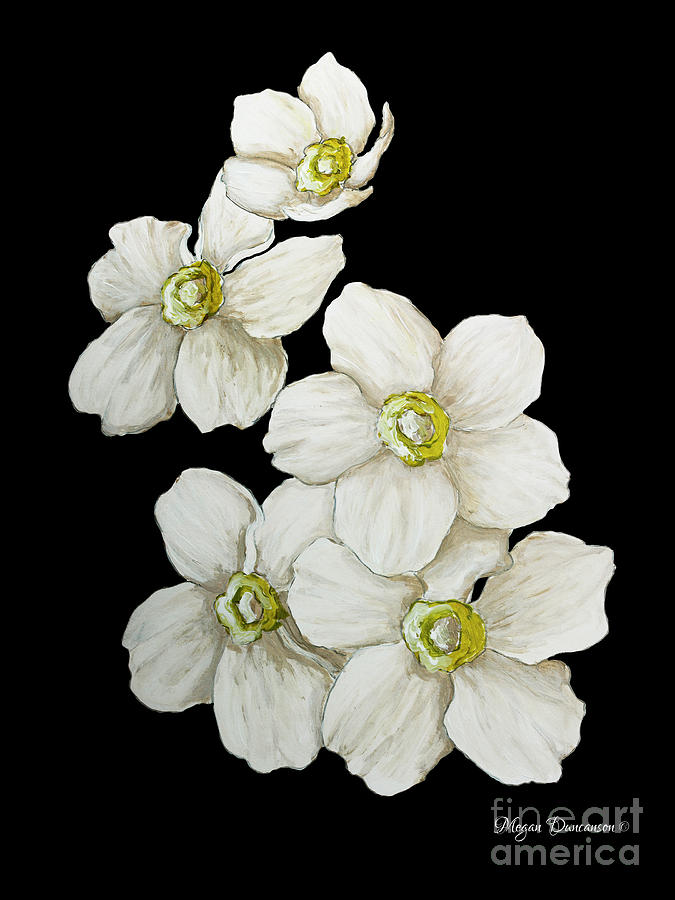 675x900 Decorative White Floral Flowers Art Original Chic Painting Madart - White Flower Painting