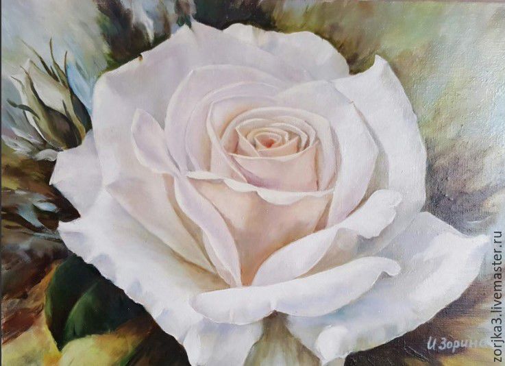 737x534 White Rose. Oil Painting Shop Online On Livemaster With Shipping - White Flower Painting