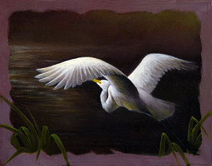 300x234 Great White Heron Paintings Fine Art America - White Heron Painting
