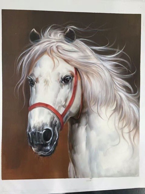 White Horse Head Painting