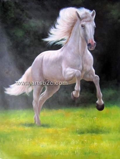 410x541 Classical Animal Oil Painting The Horse Op Ca5 44 - White Horse Oil Painting