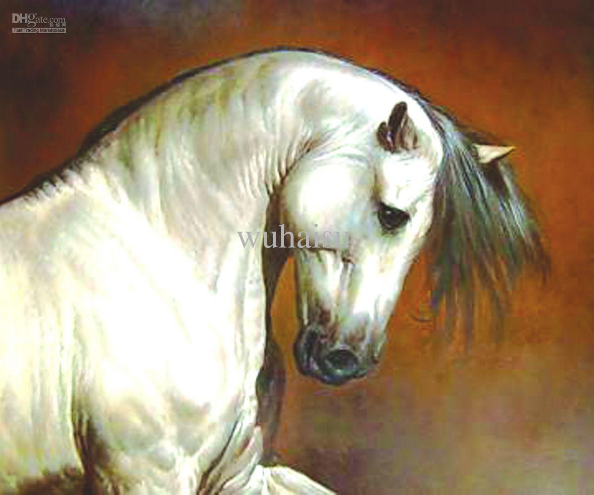 White Horse Oil Painting at PaintingValley.com | Explore collection of ...