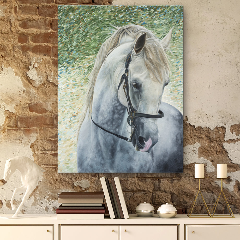 1000x1000 White Horse Painting Horse Art Horse Paintings On Canvas - White Horse Painting On Canvas