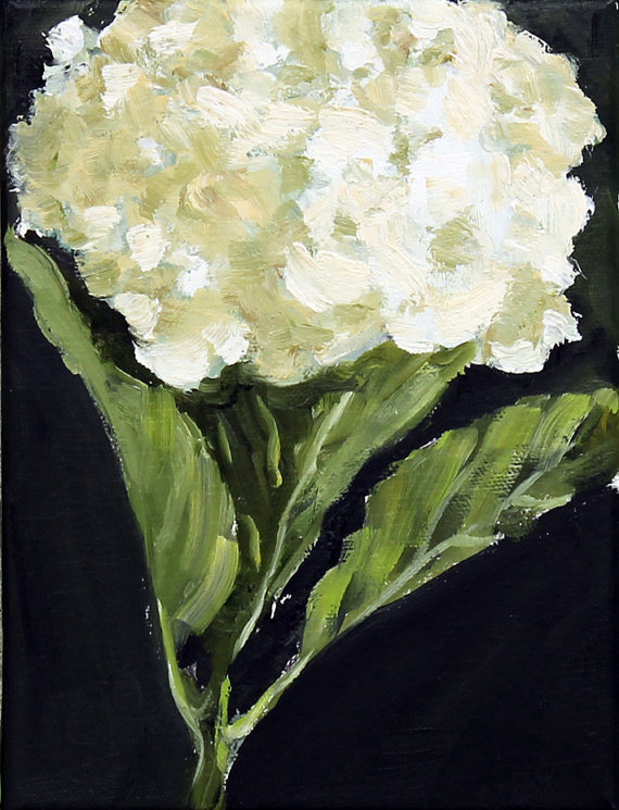 570x745 Hydrangea Pics Painting A Day, Daily Painters, Small Oil Painting - White Hydrangea Painting
