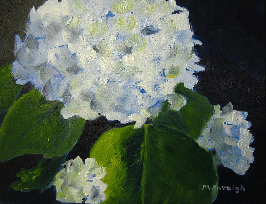 900x691 White Hydrangea Painting By Marita Mcveigh - White Hydrangea Painting