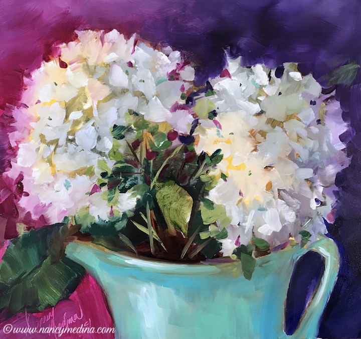 White Hydrangea Painting at PaintingValley.com | Explore collection of ...