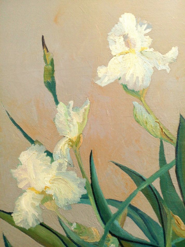 713x950 White Irises, Floral Art, Flower Artwork Flower Painting For Sale - White Iris Painting