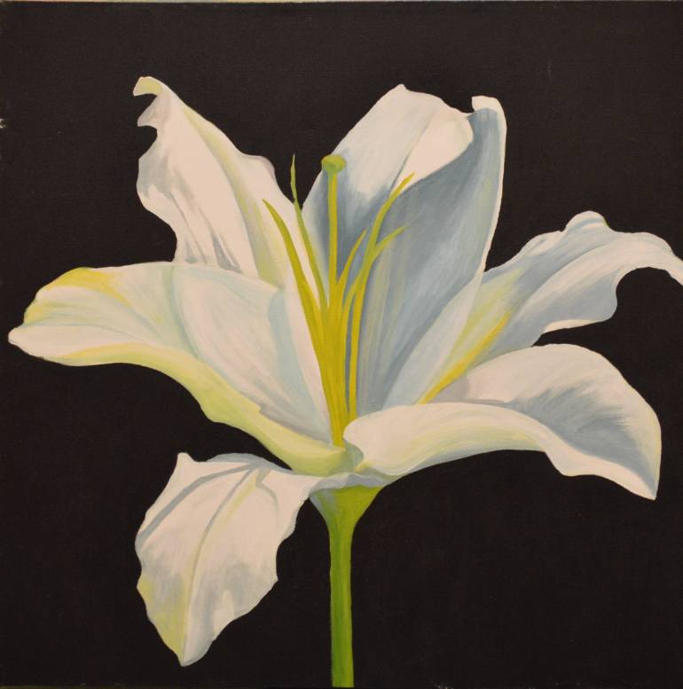 770x777 Saatchi Art White Lily Painting By Dasol Kim - White Lily Painting