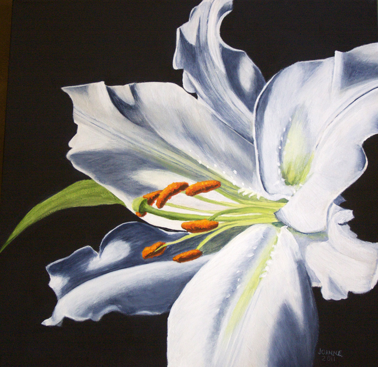 White Lily Painting at PaintingValley.com | Explore collection of White ...