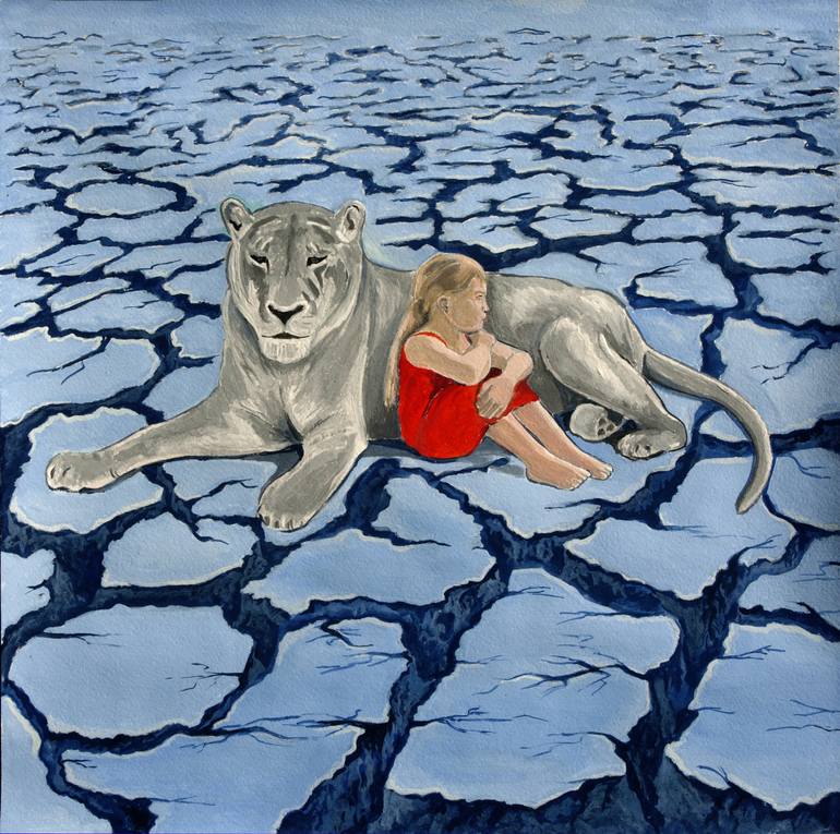 770x765 Saatchi Art - White Lion Painting