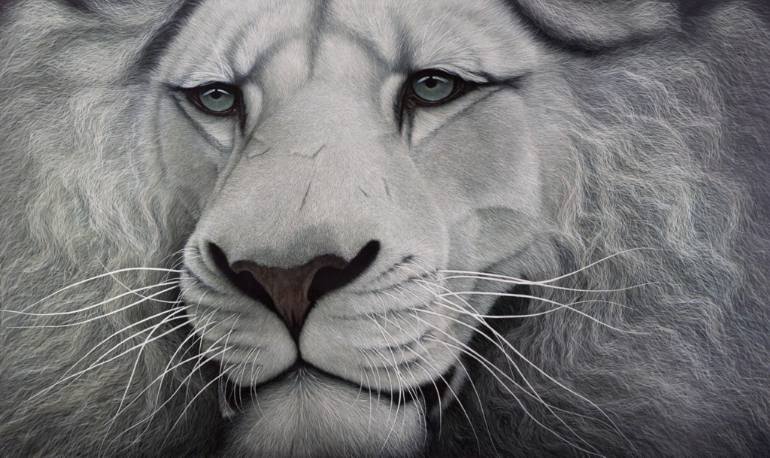 770x458 Saatchi Art White Lion Painting By Marc Alexander - White Lion Painting
