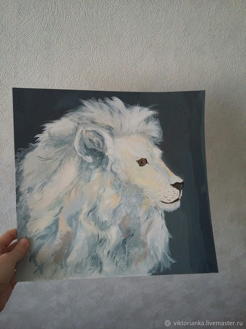 810x1080 The Picture White Lion Graphics Shop Online On Livemaster - White Lion Painting