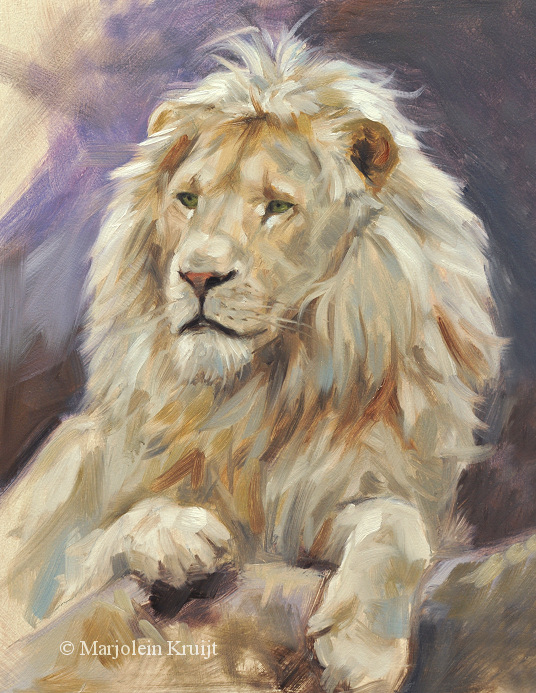 536x693 White Lion Painting - White Lion Painting