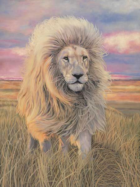 450x600 Lion Oil.jpg Pastel - White Lion Painting