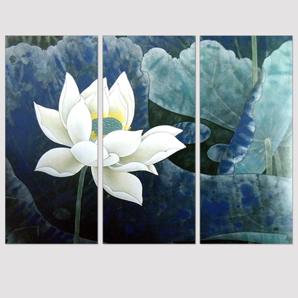 1000x1000 Modular Canvas Painting White Lotus Wall Painting Flower Oil - White Lotus Flower Painting