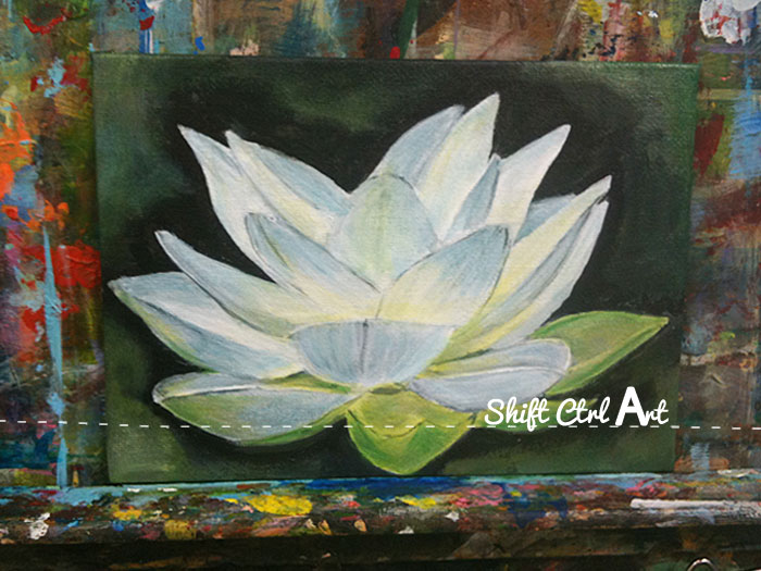 700x525 A White Lotus Flower - White Lotus Flower Painting