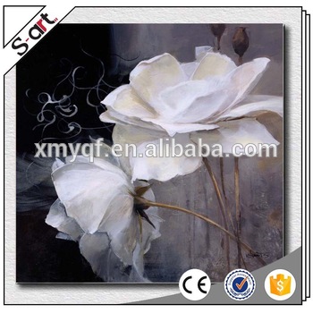 350x350 Beautiful White Lotus Flower Canvas Oil Painting For Living Room - White Lotus Flower Painting