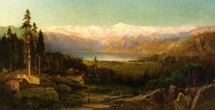 713x366 Thomas Hill - White Mountain Painting
