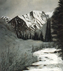 253x286 Mountain Shadows An Oil Painting By Lori Eldridge - White Mountain Painting