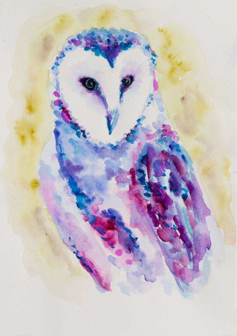 770x1089 Saatchi Art White Owl Painting By Anna Superson - White Owl Painting