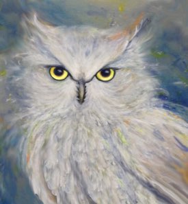 275x297 Nature's Sublime Design - White Owl Painting