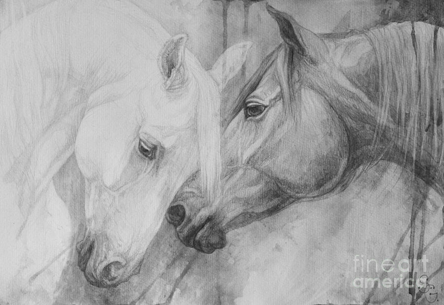 900x619 Conversation Ii Painting By Silvana Gabudean Dobre - White Painting