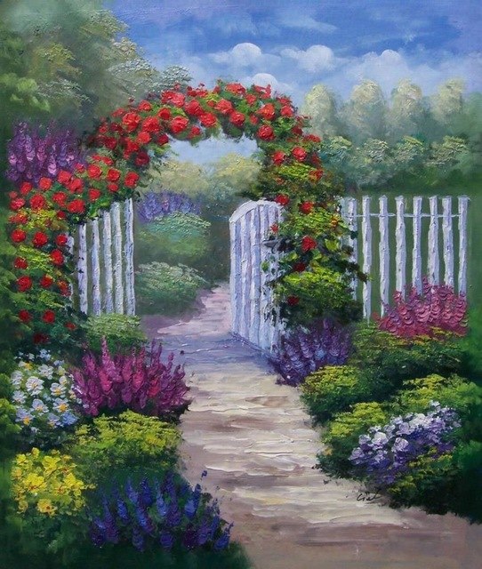 White Picket Fence Painting at PaintingValley.com | Explore collection ...