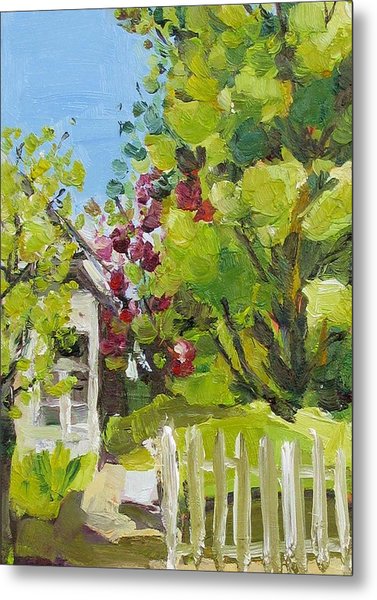377x600 White Picket Fence Painting By Coral May Barclay - White Picket Fence Painting