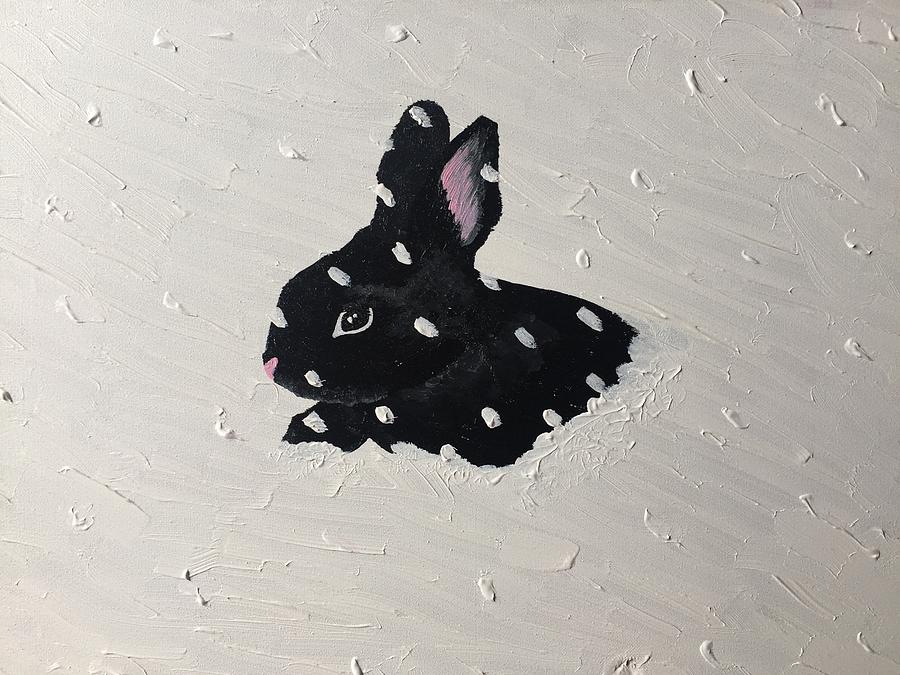 900x675 Rabbit In A Snowstorm Painting By Olivia Chapman - White Rabbit In A Snowstorm Painting