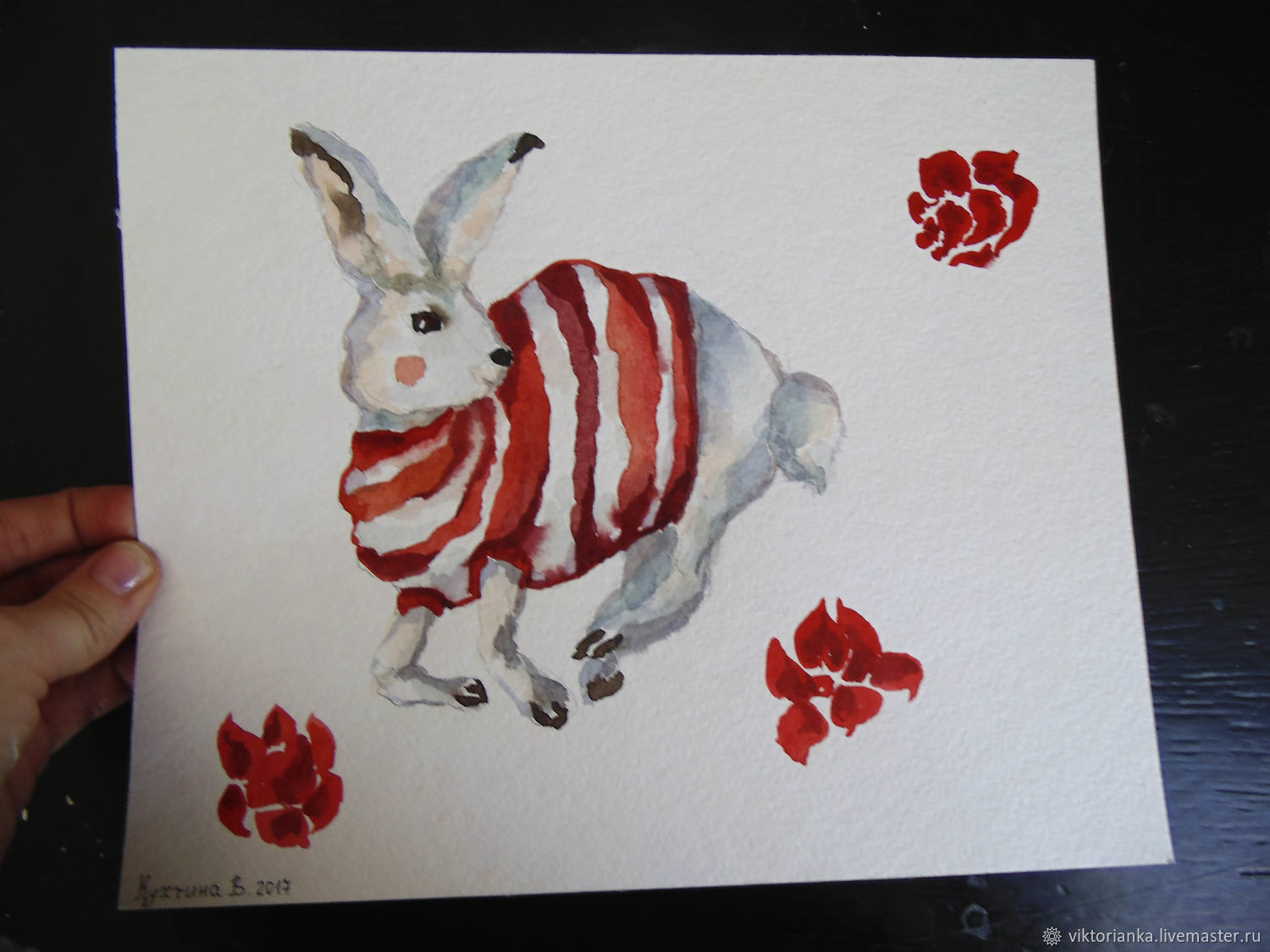 1500x1125 White Rabbit Painting Watercolor Shop Online On Livemaster - White Rabbit Painting