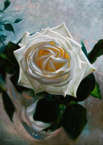 430x600 3 - White Rose Oil Painting