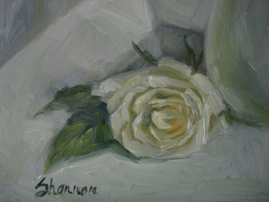 1066x800 White Rose Oil Painting Study - White Rose Oil Painting