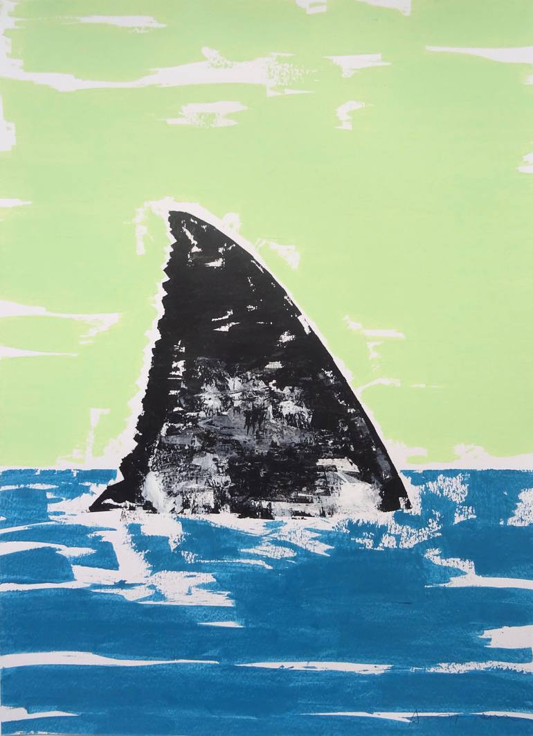 770x1062 Saatchi Art Great White Shark Painting By Andy Shaw - White Shark Painting