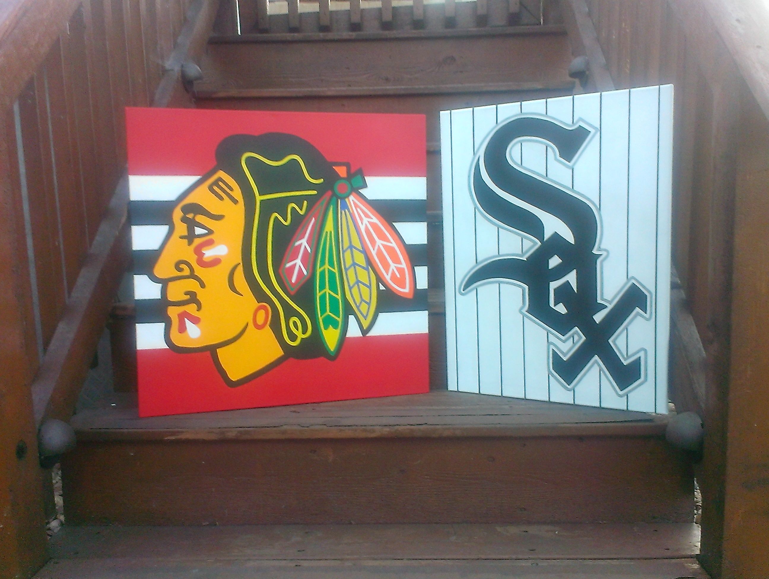 2592x1952 Custom Chicago Blackhack And Chicago White Sox Hand Painted - White Sox Painting